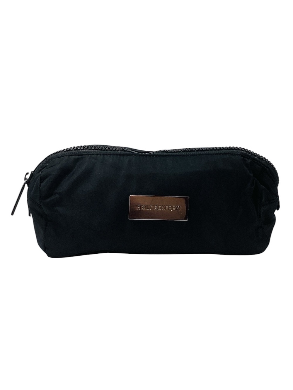 🐵 Holt Renfrew Black Toiletry Pouch with Metal Plaque